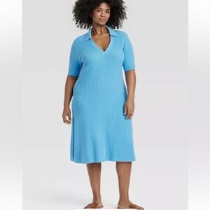Ava & Viv Light Blue Knit women’s dress sz 2X NWOT